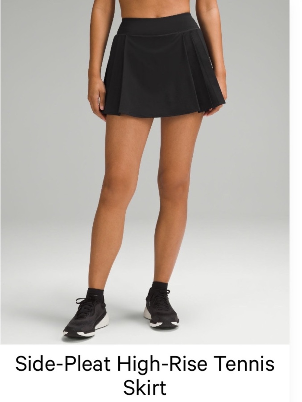 lululemon athletica Black High-Rise Side-Pleat Tennis Skirt